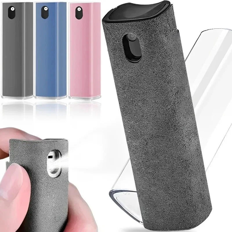 SprayClean™ – Nettoyeur d’Écran 2-en-1 Portable avec Microfibre Intégrée