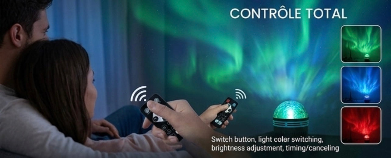 Projecteur Galaxie LED 360° – Ciel Étoilé, Nébuleuse Multicolore & Télécommande Sans Fil