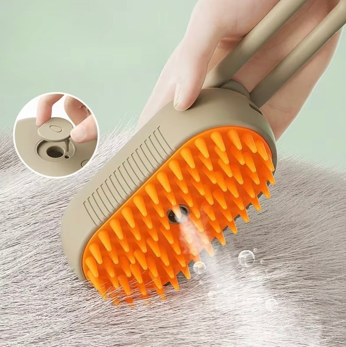 Brosse Anti-Poils Auto-Nettoyante 3-en-1 pour Chien & Chat – Brosse Vapeur, Peigne Massage et Élimination des Poils Morts
