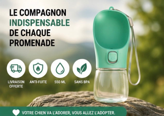 Gourde Portable pour Chien Anti-Fuite™ | Hydratation Facile en Promenade