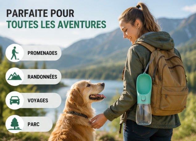 Gourde Portable pour Chien Anti-Fuite™ | Hydratation Facile en Promenade