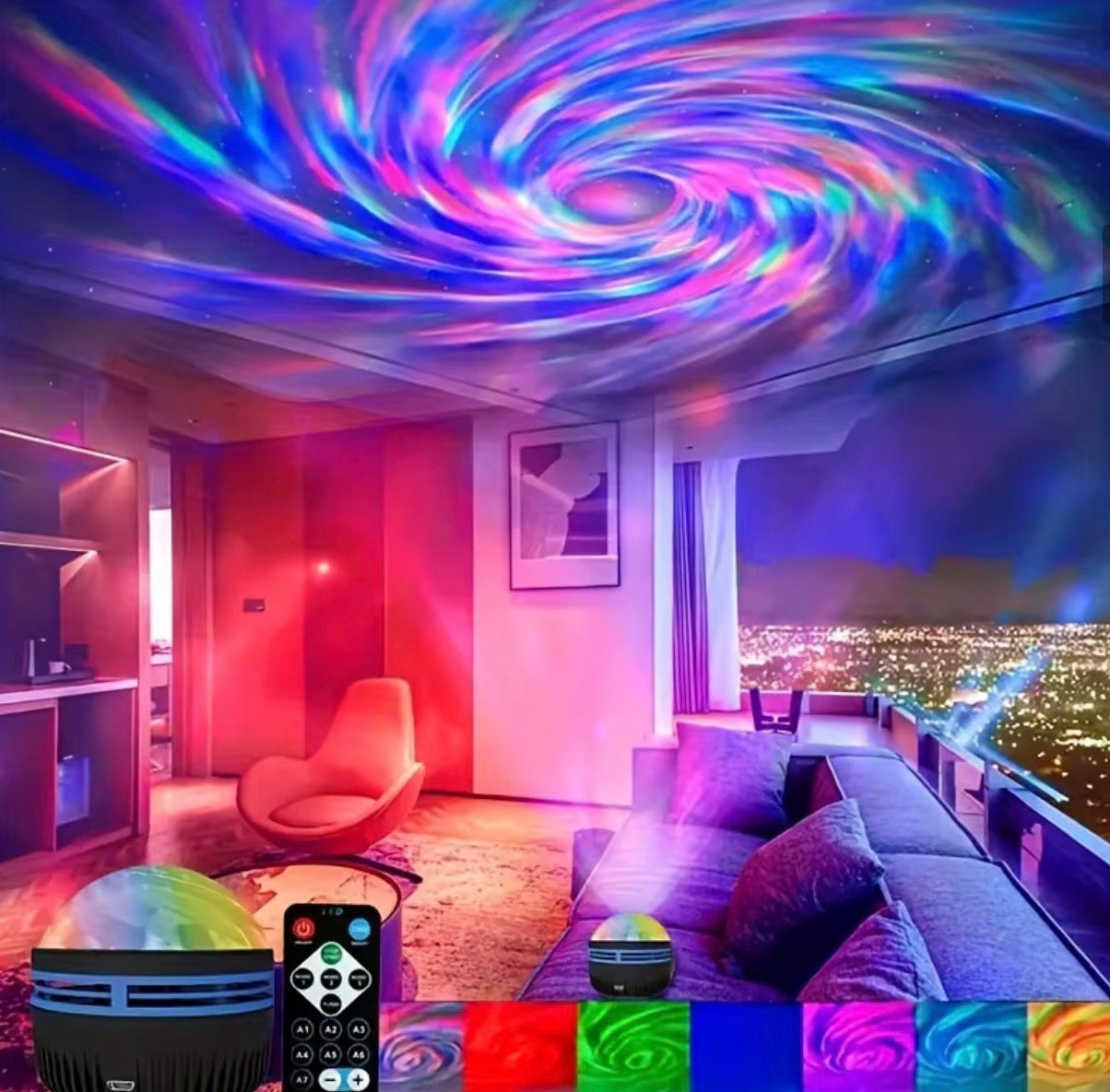 Projecteur Galaxie LED 360° – Ciel Étoilé, Nébuleuse Multicolore & Télécommande Sans Fil