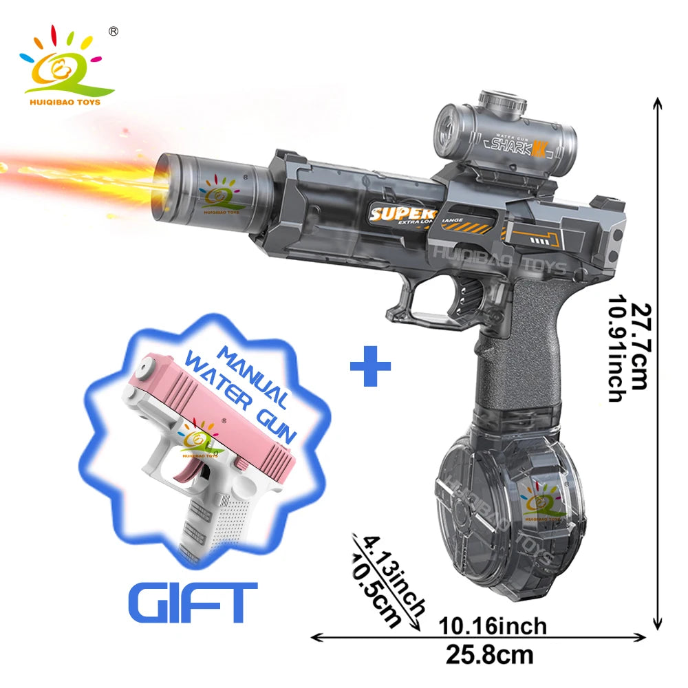 Pistolet à Eau Électrique Lumineux à Grande Capacité – Effet "Souffle de Feu"🐉