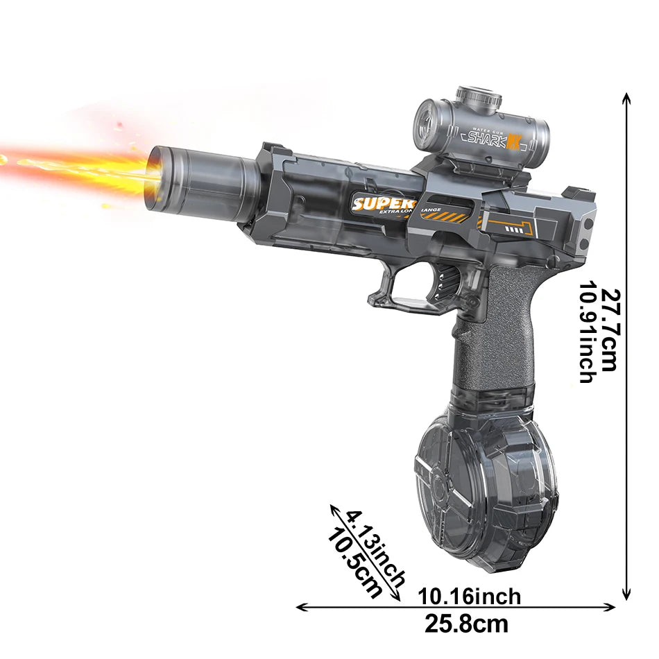 Pistolet à Eau Électrique Lumineux à Grande Capacité – Effet "Souffle de Feu"🐉