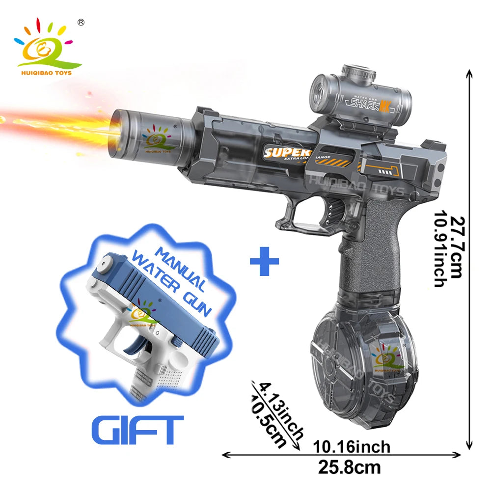 Pistolet à Eau Électrique Lumineux à Grande Capacité – Effet "Souffle de Feu"🐉